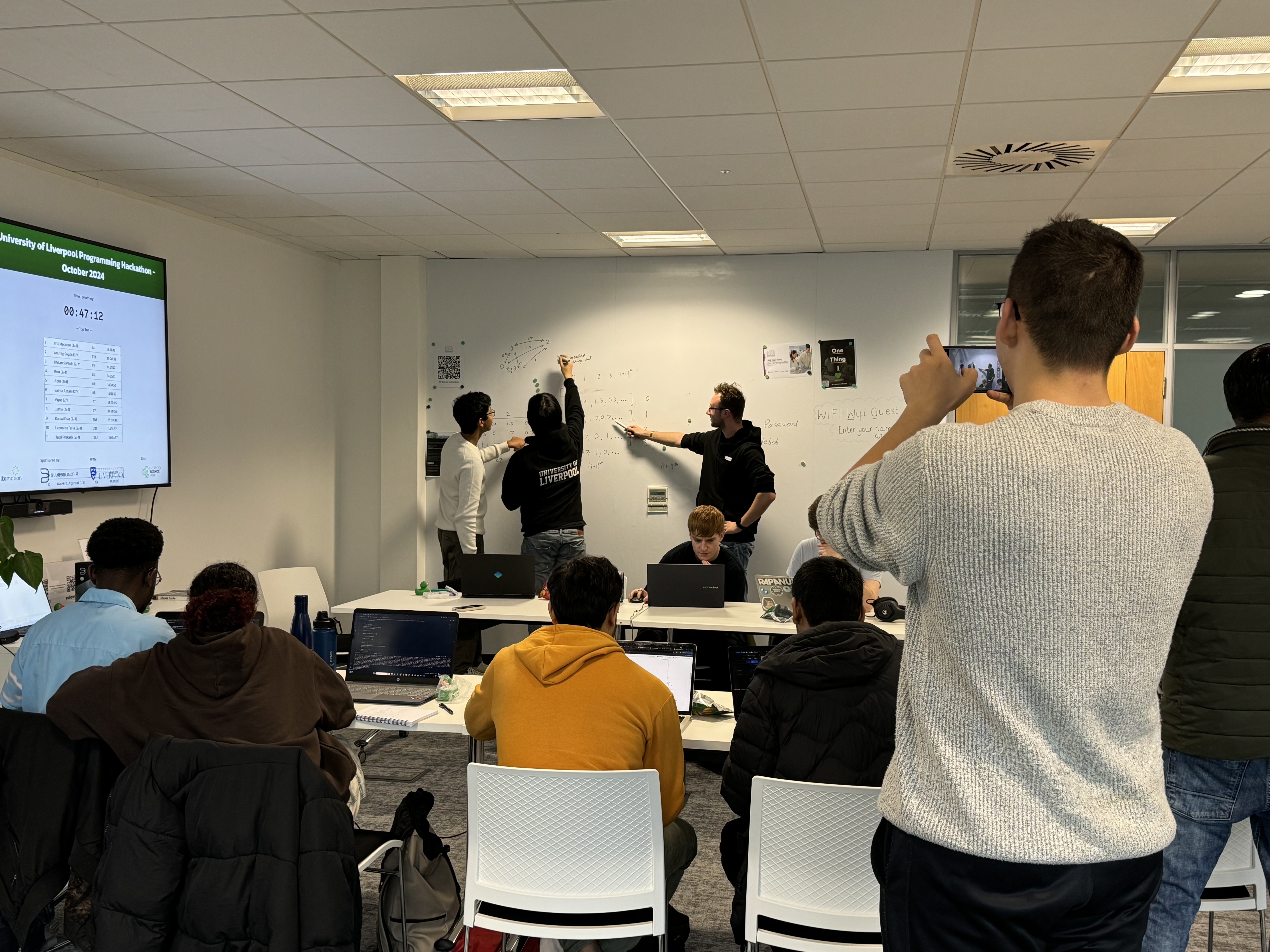 Team collaborating at a hackathon.